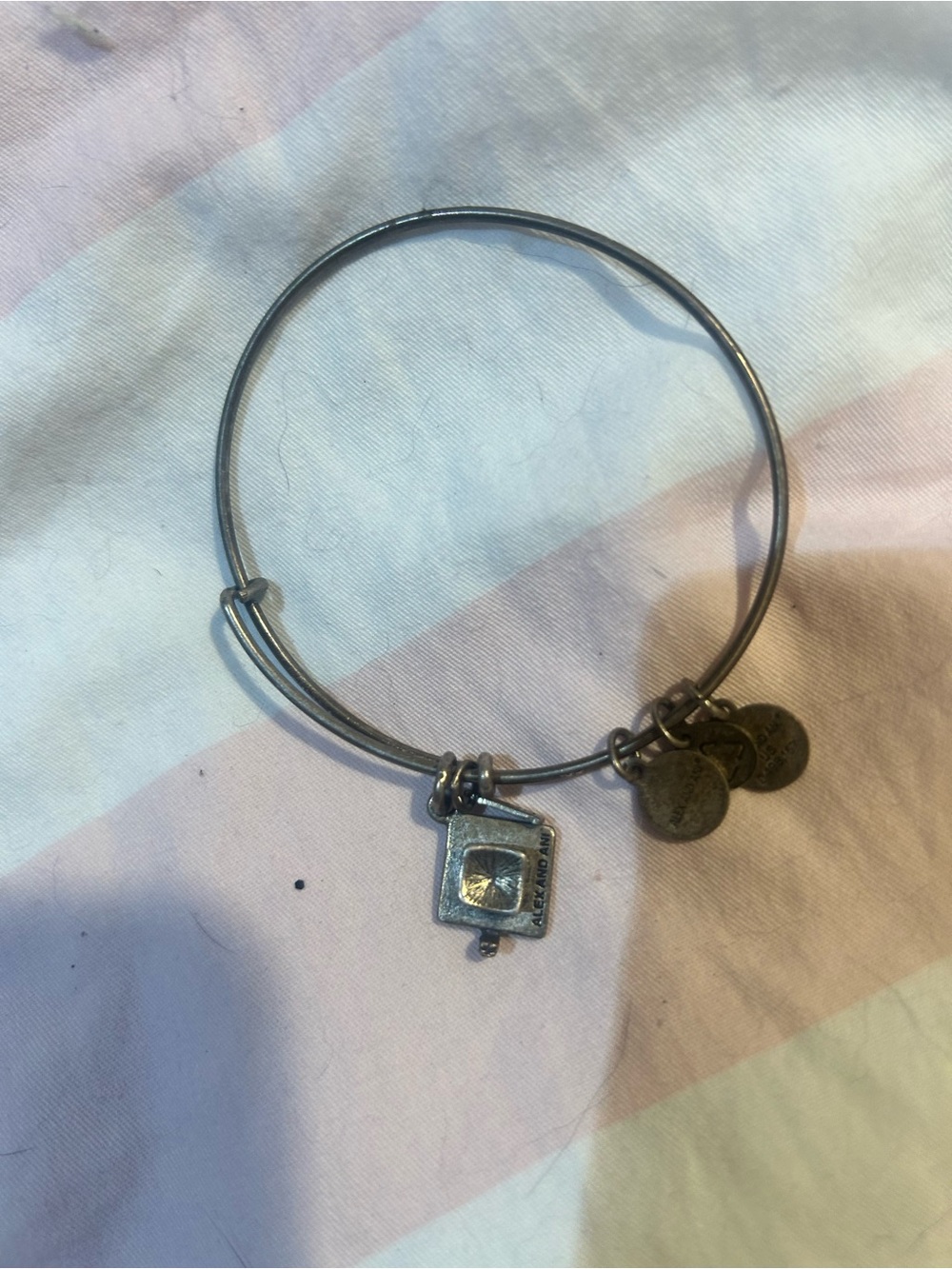 Alex and Ani Silver-Tone Adjustable Charm Bangle for graduation!